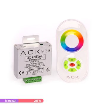 ACK AY30-01120 288W 12V 18A Dokunmatik Kumandalı RF Kontrol RGB Kontrol Cihazı