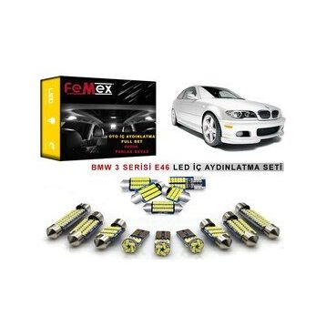 Ack Store BMW E46 3 Serisi Femex Parlak Beyaz LED İç Aydınlatma Ampul Seti