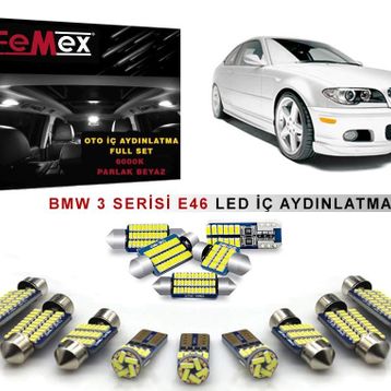 Ack Store BMW E46 3 Serisi Femex Parlak Beyaz LED İç Aydınlatma Ampul Seti