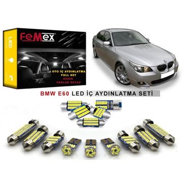 Ack Store BMW E60 5 Serisi FEMEX Parlak Beyaz LED İç Aydınlatma Ampul Seti