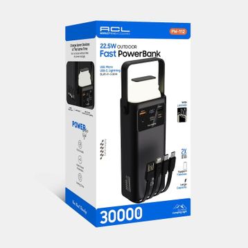 ACL Pw-112 22.5W Outdoor Hızlı Şarj 30.000 mAh Çoklu Usb Çıkış Siyah Powerbank