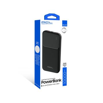 ACL Pw-99 10.000 mAh Led Göstergeli Çift Usb & Type-c Çıkışlı Siyah Powerbank