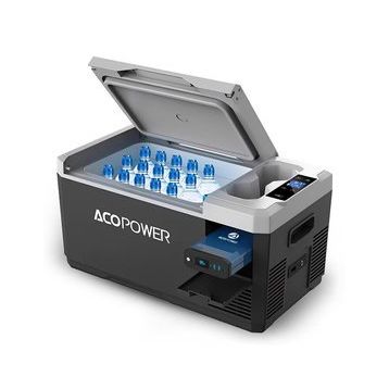 Acopower VX18 12/24/220 volt Akülü/Kablolu 18 lt Kompresörlü Outdoor Oto Buzdolabı+Powerbank+Led Lamba