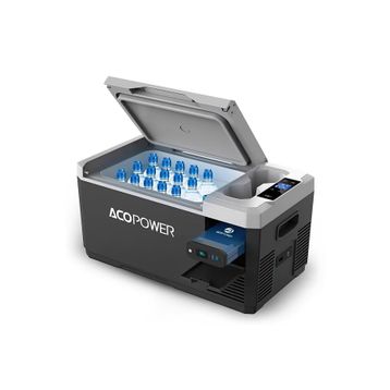 Acopower VX18 12/24/220 volt Akülü/Kablolu 18 lt Kompresörlü Outdoor Oto Buzdolabı+Powerbank+Led Lamba