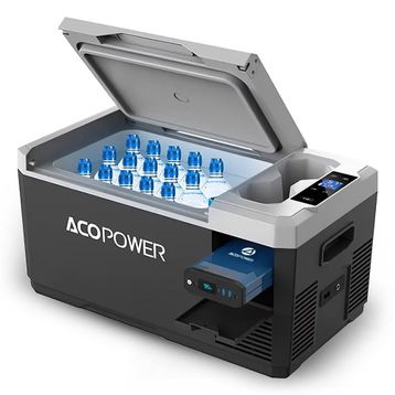 Acopower VX18 12/24/220 volt Akülü/Kablolu 18 lt Kompresörlü Outdoor Oto Buzdolabı+Powerbank+Led Lamba