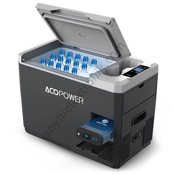 Acopower Vx28 12/24/220 Volt Akülü/Kablolu 28 Litre Kompresörlü Outdoor Oto Buzdolabı + Powerbank + Led Lamba