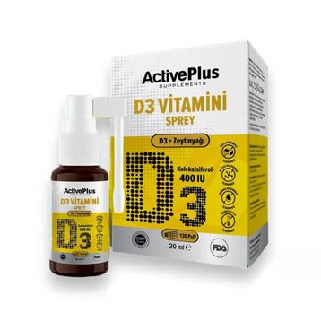 ActivePlus D3-400Iu 20 ml Sprey Takviye Edici Gıda