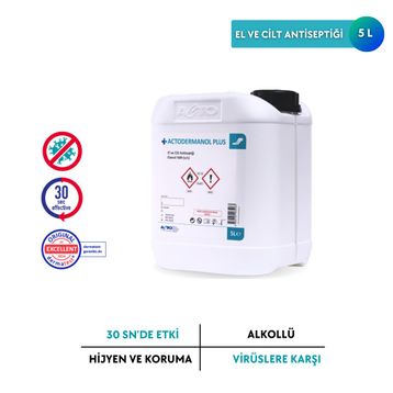Actodermanol Plus %89 V/V Etanol 5 lt El ve Cilt Antiseptiği