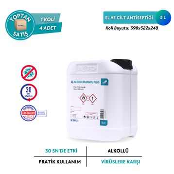 Actodermanol Plus %89 V/V Etanol 5 lt El ve Cilt Antiseptiği