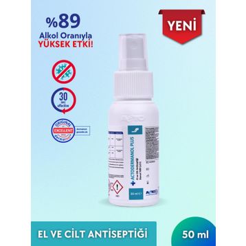Actodermanol Plus %89 V/V Etanol 50 ml El ve Cilt Antiseptiği