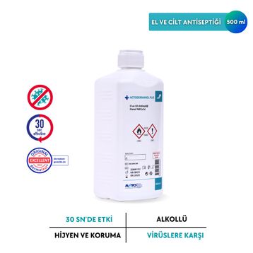 Actodermanol Plus %89 V/V Etanol 500 ml El ve Cilt Antiseptiği