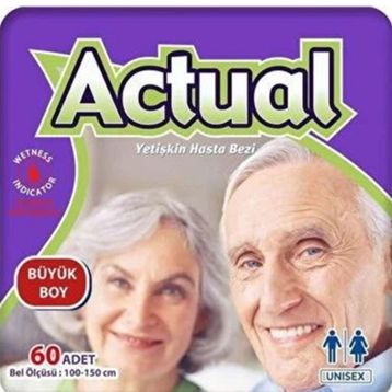 Actual 100x150 cm 60 Adet Büyük Boy Yetişkin Hasta Bezi