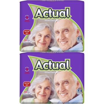 Actual Bel Bantlı L 2x30 60 Adet Yetişkin Hasta Bezi
