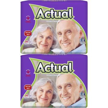 Actual Bel Bantlı L 2x30 60 Adet Yetişkin Hasta Bezi