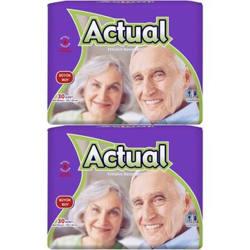 Actual Bel Bantlı L 2x30 60 Adet Yetişkin Hasta Bezi