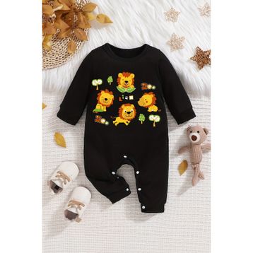 Ada Bebek 22310 Aslan Kardeşliği Tarz Baskılı Çok Renkli Erkek Bebek Tulum