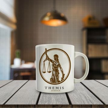 Adalet Simgesi - Themis Baskılı Kupa Bardak