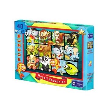 Adam Games 40 Parça Puzzle Neşeli Hayvanlar