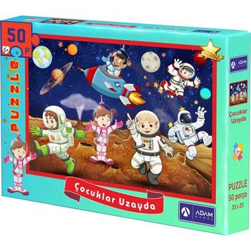 Adam Games 50 Parça Puzzle Çocuklar Uzayda