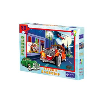 Adam Games 50 Parça Puzzle Sevimli Arabalar