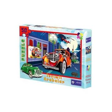Adam Games 50 Parça Puzzle Sevimli Arabalar