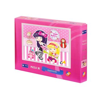 Adam Games Çiçek Kızlar 36 Parça +Neşeli Hayvanlar 40 Parça İkili Set Puzzle