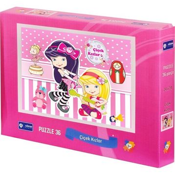 Adam Games Çiçek Kızlar 36 Parça +Neşeli Hayvanlar 40 Parça İkili Set Puzzle