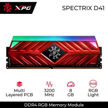 Adata AX4U320038G16-SR41 XPG Spectrix D41 8GB 3200MHz DDR4 Oyuncu Ram