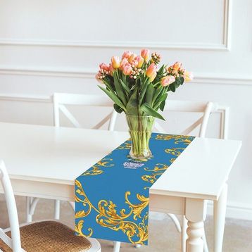 Adawall 140x45 cm Blue Lemon Runner Masa Örtüsü