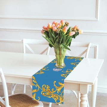 Adawall 140x45 cm Blue Lemon Runner Masa Örtüsü