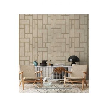 Adawall 23108-3 Roka Serisi Krem Geometrik Desen Duvar Kağıdı