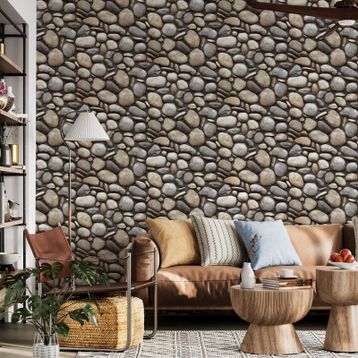 Adawall 23113-3 Roka Serisi Gri Modern Taş Desen Duvar Kağıdı