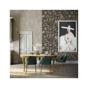Adawall 23114-3 Roka Serisi Koyu Gri Modern Taş Desen Duvar Kağıdı