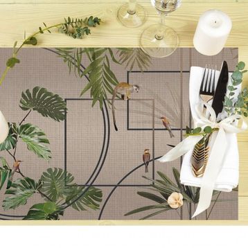 Adawall 35x50 cm Modern Geometrik Tasarımlı Keten Amerikan Servisi