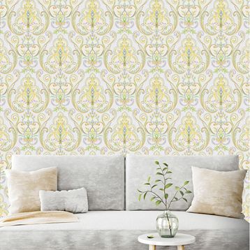 Adawall 9901-4 Tropicano Gri Damask Desen Duvar Kağıdı