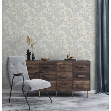 Adawall 9903-1 Tropicano Krem Simli Vintage Duvar Kağıdı
