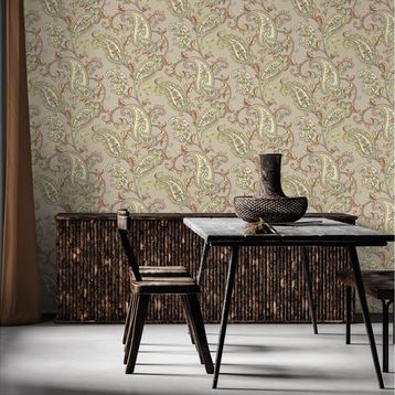 Adawall 9903-3 Tropicano Gri Simli Vintage Duvar Kağıdı