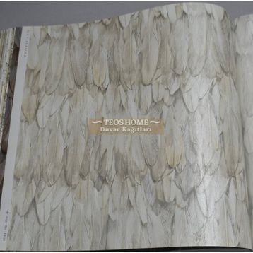Adawall 9913-2 Tropicano Bej Kuş Tüyü Desen Duvar Kağıdı