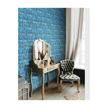 Adawall 9913-3 Tropicano Mavi Kuş Tüyü Desen Duvar Kağıdı