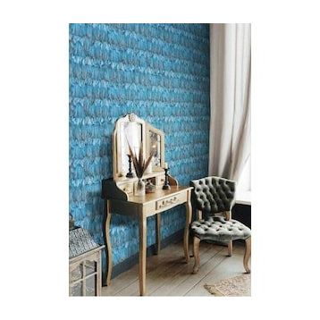 Adawall 9913-3 Tropicano Mavi Kuş Tüyü Desen Duvar Kağıdı