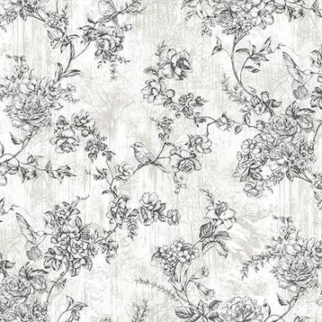 Adawall 9914-1 Tropicano Beyaz Çiçek Desenli Duvar Kağıdı