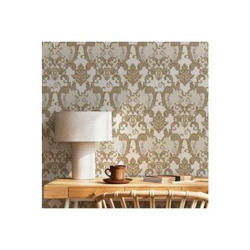 Adawall Dante 1411-5 Koyu Bej Damask Desen Duvar Kağıdı