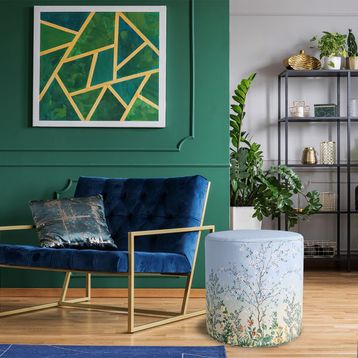 Adawall Renkli Çiçek Detaylı Puf