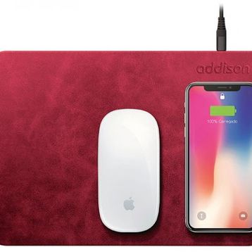 Addison WMP-15 KırmızıMouse Pad Kablosuz Telefon Şarj Edici