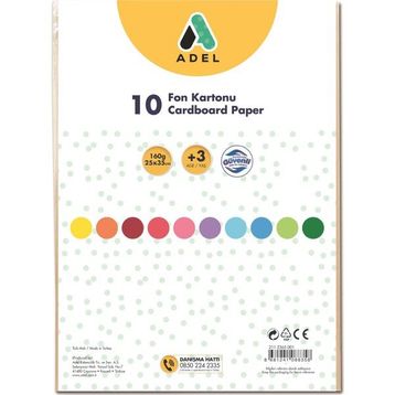 Adel 25x35 cm 160 gr 10'lu Karışık Fon Kartonu