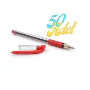 Adel Griply Kırmızı 0.7 mm İnce Uçlu 50 Adet Tükenmez Kalem