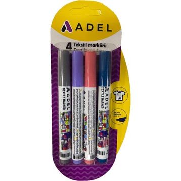Adel Pastel Renkler 4'lü Tekstil Markörü