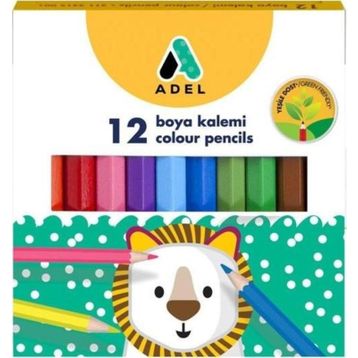 Adel Yarım Boy 12 Renk Kuru Boya