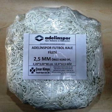 Adelinspor 2,5 mm Kord İp 3,2x2,20x0,8 m Futbol Kale Filesi