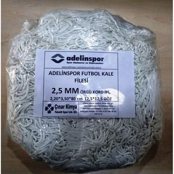 Adelinspor 2,5 mm Kord İp 3,5x2,20x0,8 m Futbol Kale Filesi
